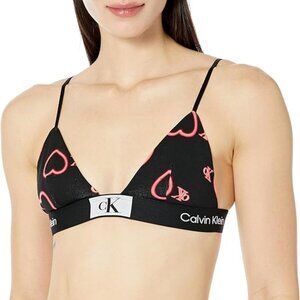 Calvin Klein 1996 V-Day Cotton Stretch Unlined Triangle Bralette QF7478 NWT